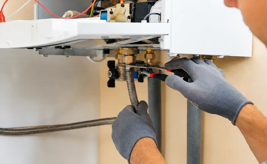 Tightening a water heater supply line